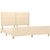  Okvir za krevet s uzglavljem krem 180 x 200 cm od tkanine | shoptok.hr