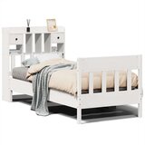 vidaXL Posteljni okvir brez vzmetnice bel 75x190 cm trdna borovina | Shoptok.si