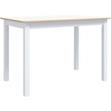 Maison Chic Jedilna miza - Kuhinjska miza - Jedilni stol bela in rjava 114x71x75 cm trden les kavčukovca, (21715291) | Shoptok.si