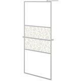 Pregrada za tuš s policom krom 100x195 cm staklo ESG i aluminij | Eponuda.ba