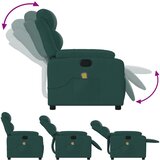 Masažna fotelja od tamnozelene tkanine | shoptok.hr