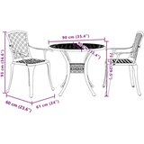  3-dijelni bistro set brončani od lijevanog aluminija | shoptok.hr