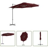  The Living Store Vrtni senčnik z jeklenim drogom bordo rdeč 300 cm - Previsni Senčnik, (21743608) | Shoptok.si