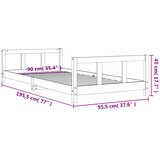  Okvir za dječji krevet bijeli 90 x 190 cm od masivne borovine | shoptok.hr