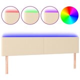 Maison Chic led posteljno vzglavje - vzglavna omarica - nočna omarica krem 160x5x78/88 cm blago, (21706582) Cene