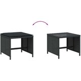 vidaXL Vrtni stolci s jastucima 4 kom crni 40x40x35 cm od poliratana | shoptok.hr