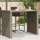 vidaXL Vrtni stol s pločom od drva bagrema sivi 140x80x110cm poliratan | shoptok.hr