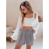 DStreet Spodenki damskie lniane RELAX TIME szare | Shoptok.si