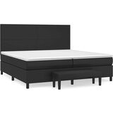 vidaXL box spring postelja z vzmetnico črna 200x200 cm umetno usnje, (20893737) | Shoptok.si