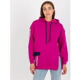 Fashion Hunters Fuchsia cotton hoodie Cene