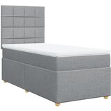 Maison Chic Box spring postelja - Vzmetna postelja z vzmetnico svetlo siva 90x200 cm blago SL16709, (21895654) | Shoptok.si
