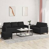 vidaXL 3-dijelni set sofa s jastucima crni od umjetne kože | shoptok.hr