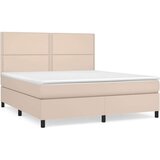  Box spring postelja z vzmetnico kapučino 180x200cm umetno usnje, (20892649) | Shoptok.si