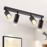 Nettlife LED stropna svetilka s 4 plameni, črna stropna svetilka GU10, vrtljiva reflektorska svetilka, lesena stenska svetilka,brez žarnice, (22116637) | Shoptok.si