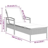 vidaXL Ležaljka za sunčanje s jastukom siva 63x200x81 cm poli ratan (samo za SAD) | shoptok.hr