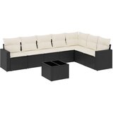  8-dijelni set vrtnih sofa od poliratana s jastucima crni | shoptok.hr