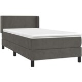 Box spring krevet s madracem tamnosivi 100x200 cm baršunasti | shoptok.hr