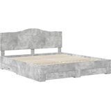  Krevetna konstrukcija s ladicama Betonski sivi 200 x 200 cm | shoptok.hr