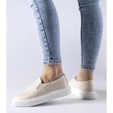 Gemre Beige perforated sneakers Fulda | Shoptok.si