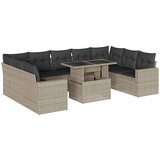 Maison Chic Seti vrtnega pohištva - Vrtna garnitura - Vrtni pohištvo set 10-delna z blazinami sv. siv poli ratan, (21816147) | Shoptok.si
