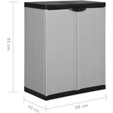  Vrtni ormarić za pohranu s 1 policom sivo-crni 68 x 40 x 85 cm | Eponuda.com