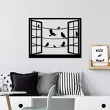 Wallity Zidna dekoracija Birds in Front Of The Window - 3, 50 x 38 cm, Crna | ePonuda.com