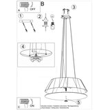  SL.0766 - visilica na sajli vega 5xE27/60W/230V, prečnik 60 cm, crni | Eponuda.com