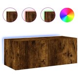 vidaXL Stenska TV omarica z LED lučkami dimljeni hrast 80x35x31 cm, (20988617) Cene