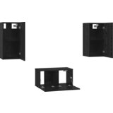 vidaXL Set TV komoda s policom s pohranom s vratima 3 pcs Crni hrast 60 x 30 x 30.5 cm | shoptok.hr
