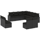  The Living Store Vrtna sedežna garnitura 11-delna z blazinami črn poli ratan - Vrtna Sedežna Garniture, (21460002) | Shoptok.si