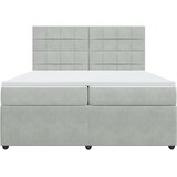  Krevet s oprugama i madracem svjetlosivi 200x200 cm baršunasti | shoptok.hr