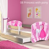  Dječji krevet ACMA s motivom, bočna sonoma + ladica 140x70 cm 08 Princess with Pony | shoptok.hr