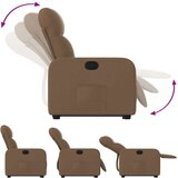 vidaXL Naslonjač na podizanje od tkanine smeđi | shoptok.hr