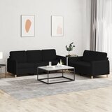  2-dijelni set sofa s jastucima crni od tkanine | shoptok.hr