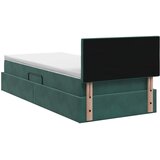 Krevet s od storage s uzglavljem Tamnozelena 90 x 190 cm Baršun | shoptok.hr