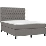  Box spring postelja z vzmetnico LED temno siva 140x190 cm blago, (20726898) | Shoptok.si
