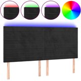  LED uzglavlje crno 200x5x118/128 cm baršunasto | shoptok.hr