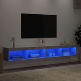 vidaXL TV omarica z LED lučkami 2 kosa betonsko siva 100x30x30 cm | Shoptok.si