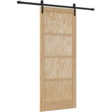  Klizna vrata Prirodna i crna 86 x 211 cm Masivna borovina - Prirodna i crna 86 x 211 cm 183 cm | shoptok.hr