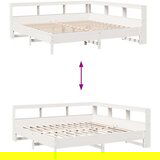  Krevet s regalom z knjige bez madraca bijeli 200x200cm borovina | shoptok.hr