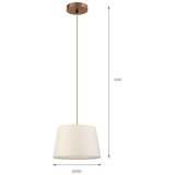 Luster na sajli AIDA 1xE27/15W/230V, prečnik 25 cm, hrast/krem | Eponuda.com
