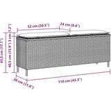  Vrtna klupa s jastukom siva 110x30x40 5 cm poliratan | shoptok.hr