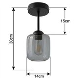 Brilagi LED Plafonski luster R GLASS 1xE27/60W/230V prečnik 14 cm crna/zadimljena siva | Eponuda.com