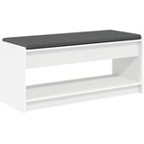  Klupa za hodnik s jastukom s policom Bijeli 103 x 38 x 45 cm | shoptok.hr