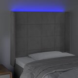  LED uzglavlje svjetlosivo 93 x 16 x 118/128 cm baršunasto | shoptok.hr