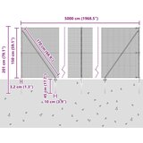 vidaXL zavarena ogradna mreža s 13 klinova sivi 1,5x50 m čelik | shoptok.hr