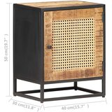  Noćni ormarić 40 x 30 x 50 cm grubo drvo manga i prirodna trska | Eponuda.com