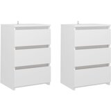 Furnova Nočna omarica 2 kosa bela 40x35x62,5 cm konstruiran les, (21925852) | Shoptok.si