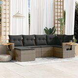  6-dijelni set vrtnih sofa od poliratana s jastucima sivi | shoptok.hr