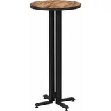 Okrugli barski stol Ø 55x110 cm od masivne obnovljene tikovine